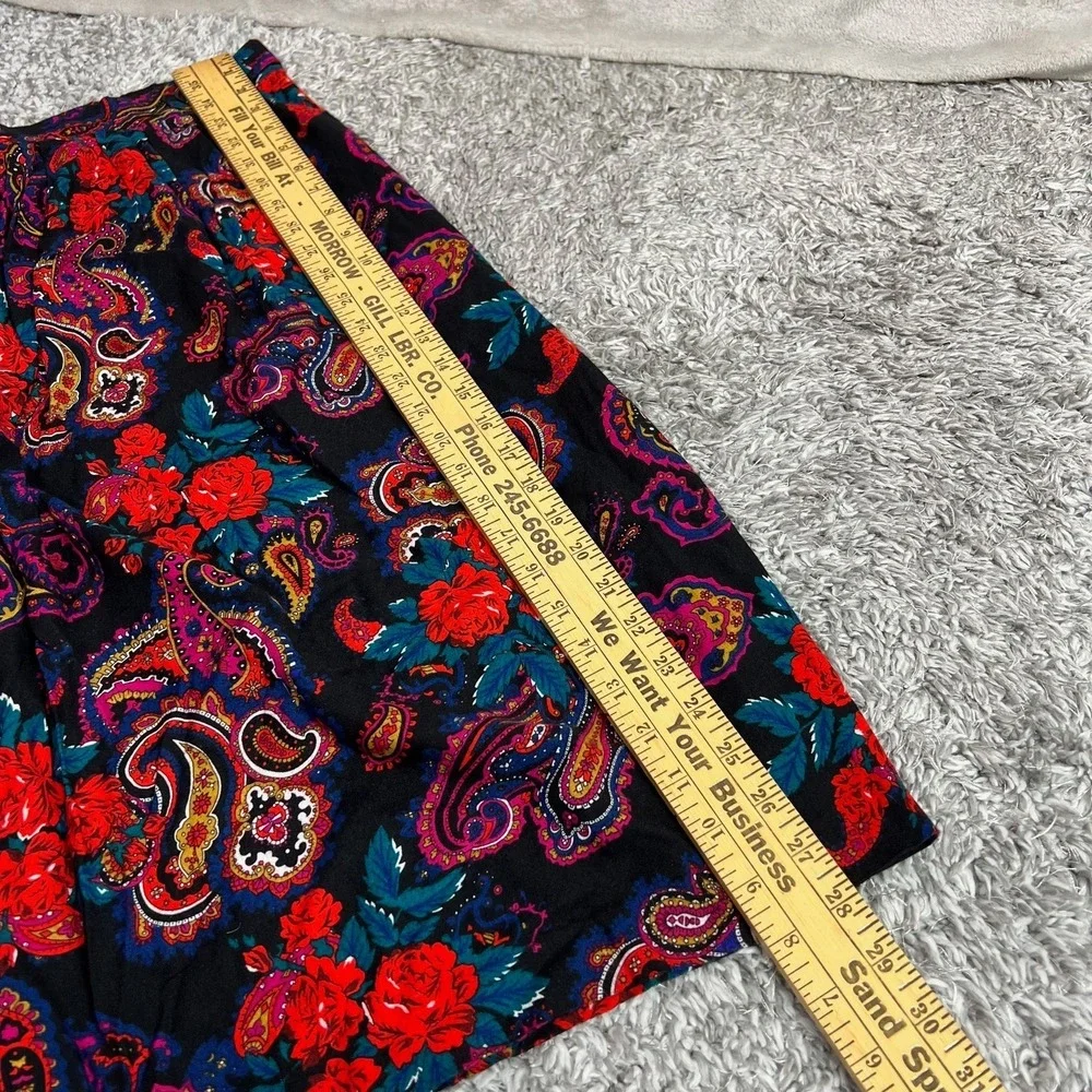 Vintage Norton McNaughton Pleated Paisley Midi Skirt 14 Boho Whimsigoth Artsy - Picture 8 of 8